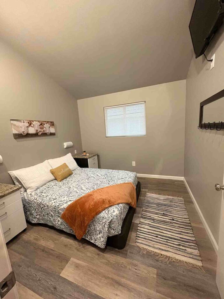 goat shack master bedroom