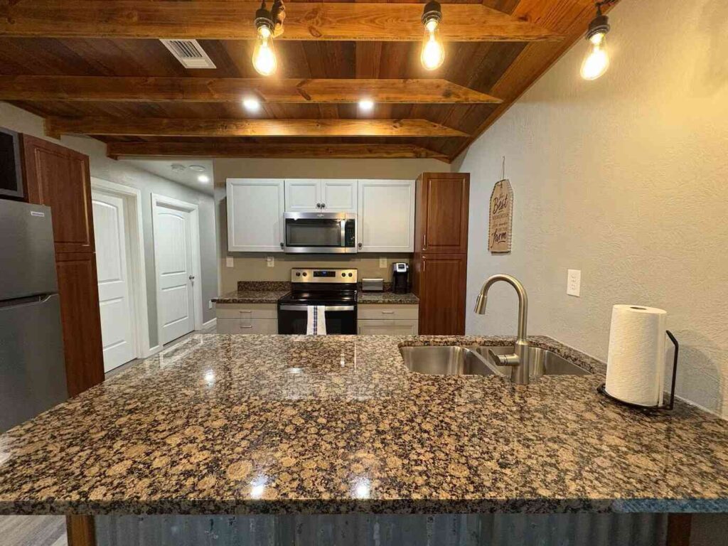 kitchen countertop in the cabin