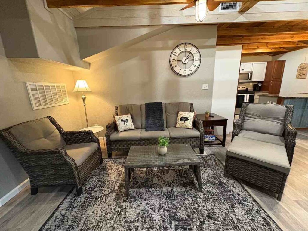 living area seating in the Goat Shack