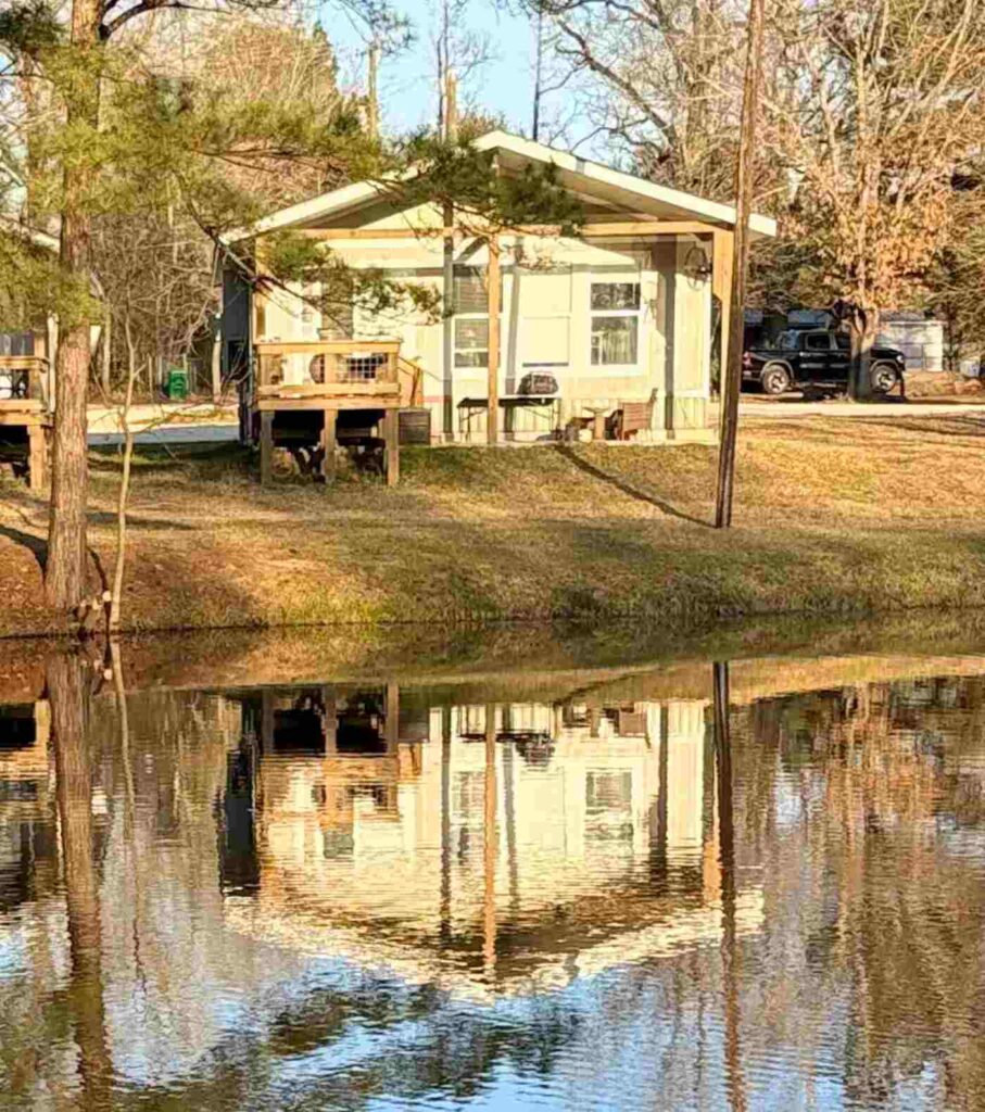 cabin view from across the pond